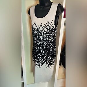 Black and White Abstract Sheath Dress